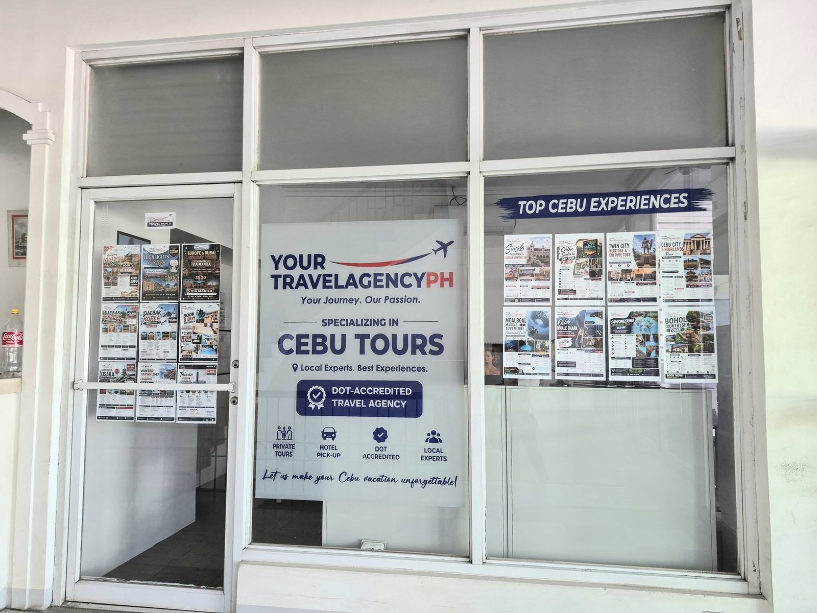 YourTravelAgencyPH physical office storefront in Mandaue City, Cebu
