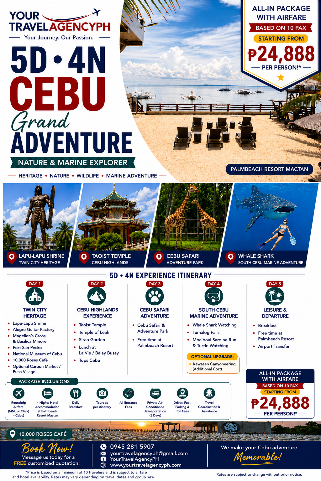 5D4N Cebu Grand Adventure package poster
